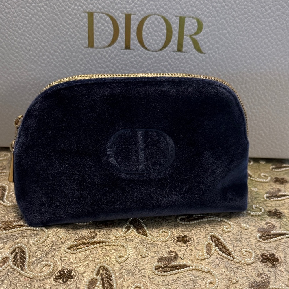 Dior Midnight Blue Velvet Makeup 💄 bag